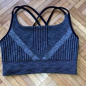 Smartwool Seamless Strappy Sports Bra - Black/Gray small very good